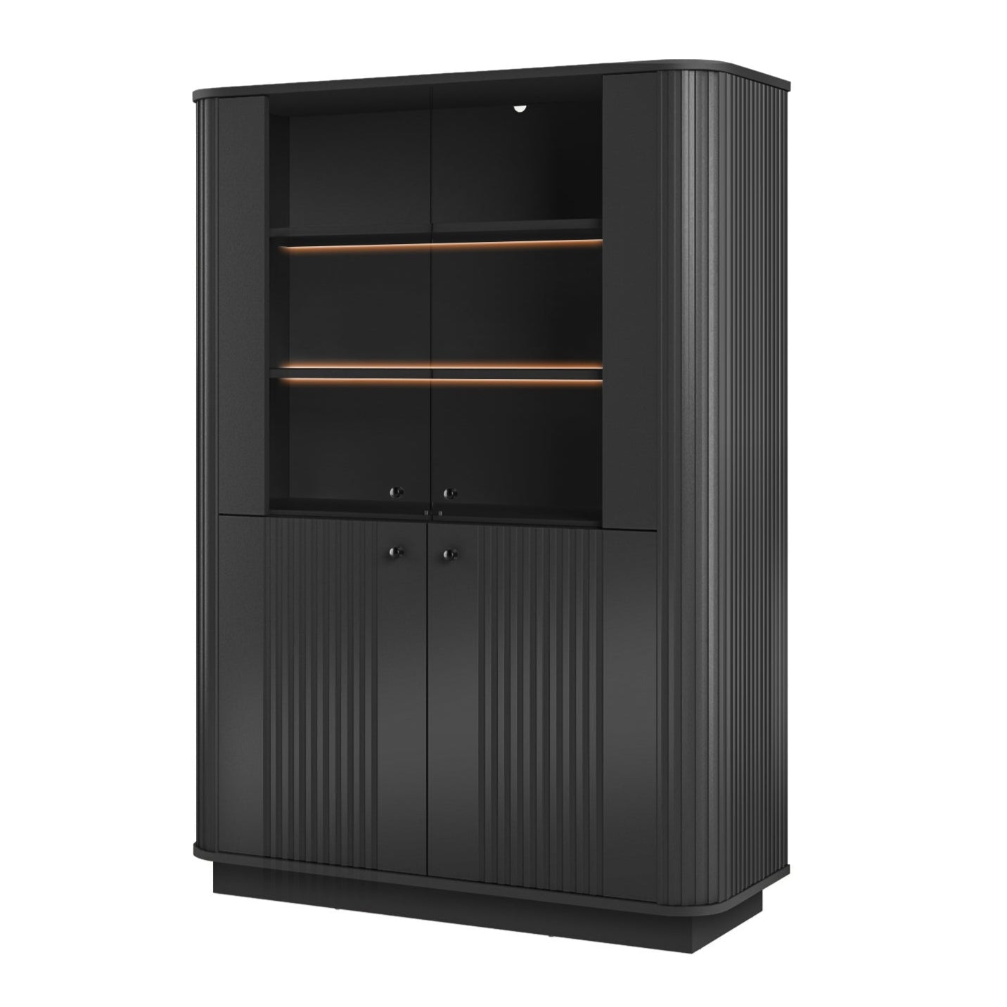 Vitrīnas skapis Vespa 103/148/38 cm melns/melns - N1 Home