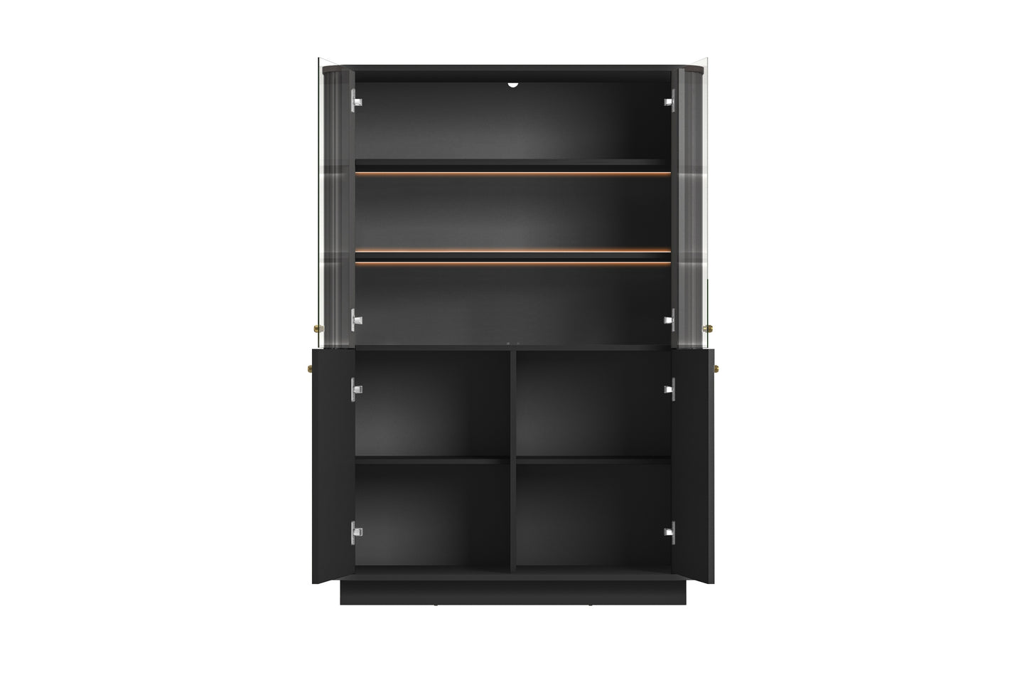 Vitrīnas skapis Vespa 103/148/38 cm melns/zelts - N1 Home