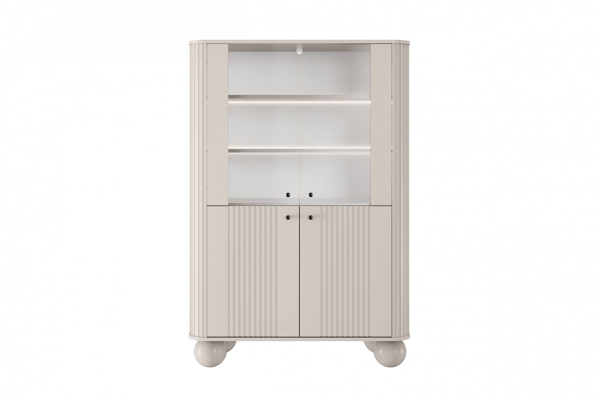 Vitrīnas skapis Vespa 103/153/38 cm kašmirs/melns - N1 Home