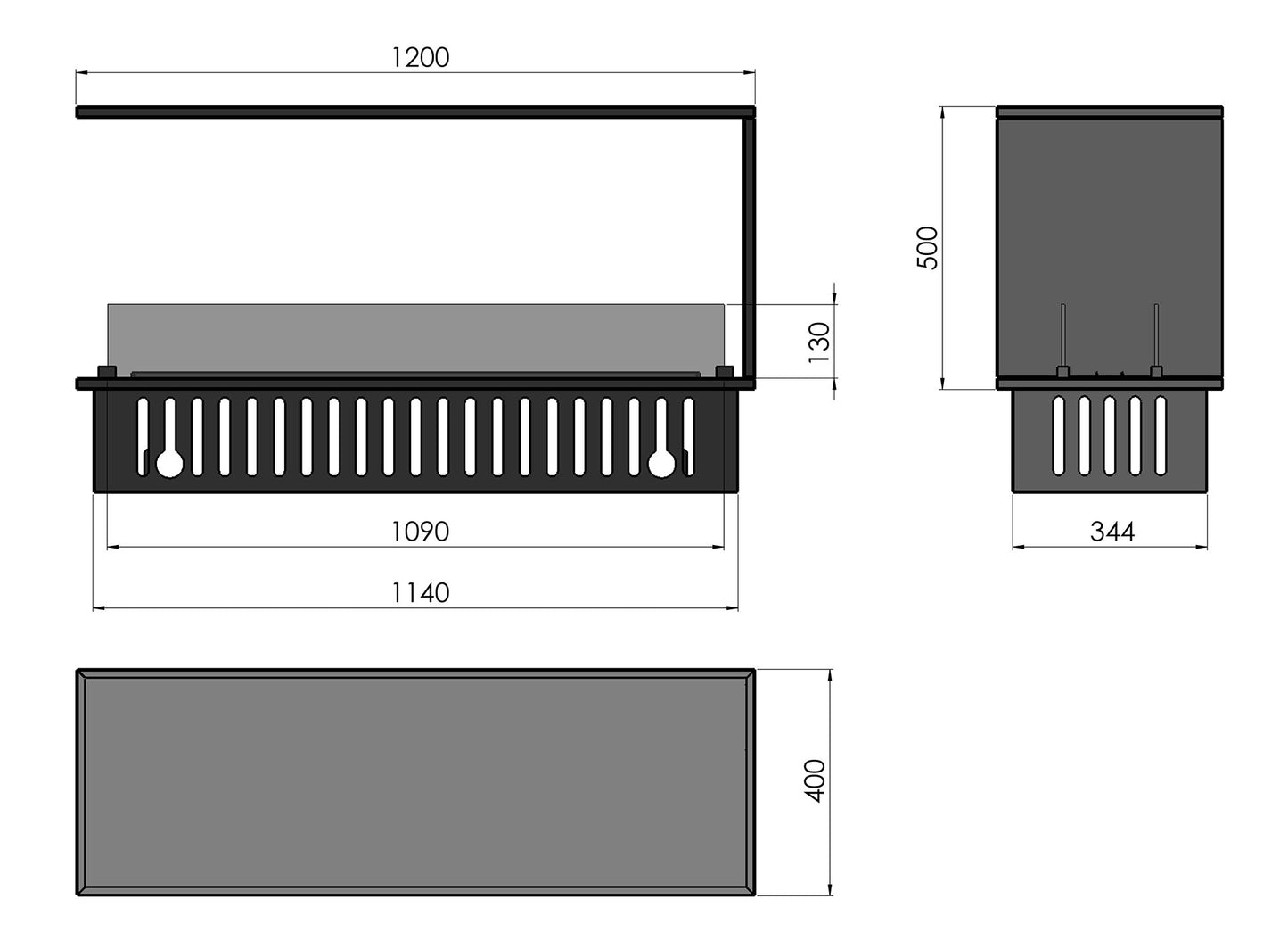 Elektriskais kamīns Invap U81200 120/50/40 cm melns - N1 Home