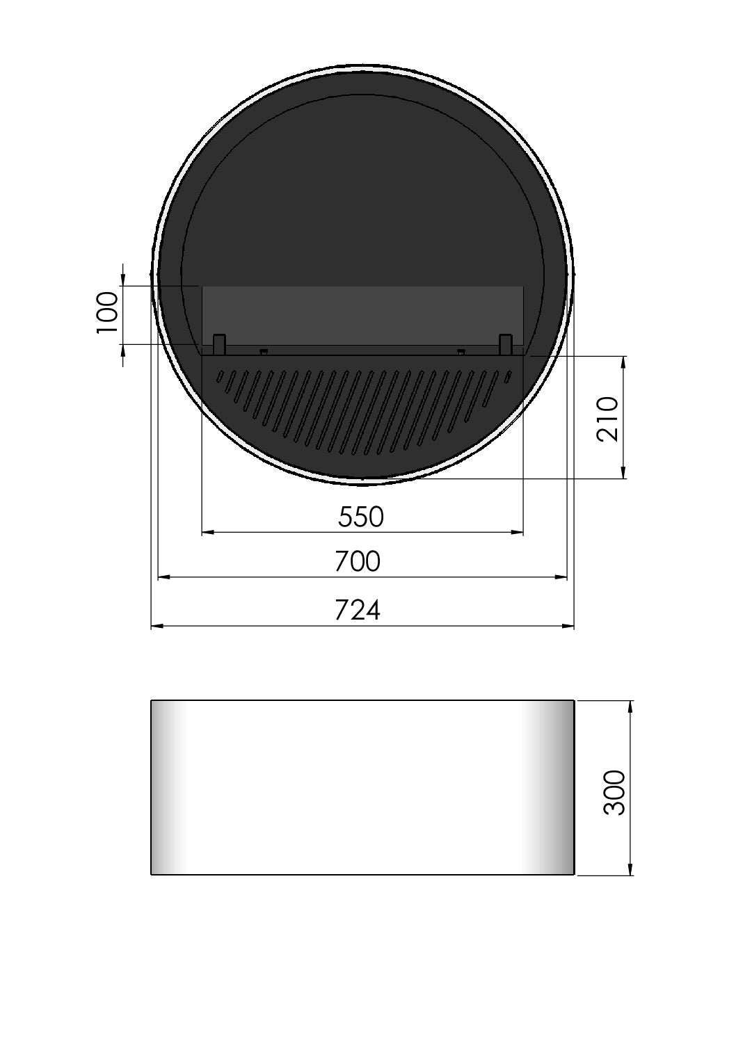 Biokamīns Incyrc Slim wall 72/30 cm melns - N1 Home