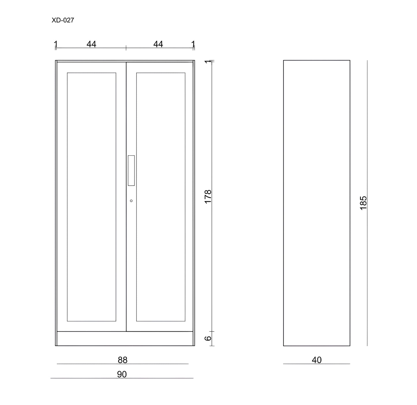 Vitrīnas skapis Uno 185/90/40 cm balts - N1 Home