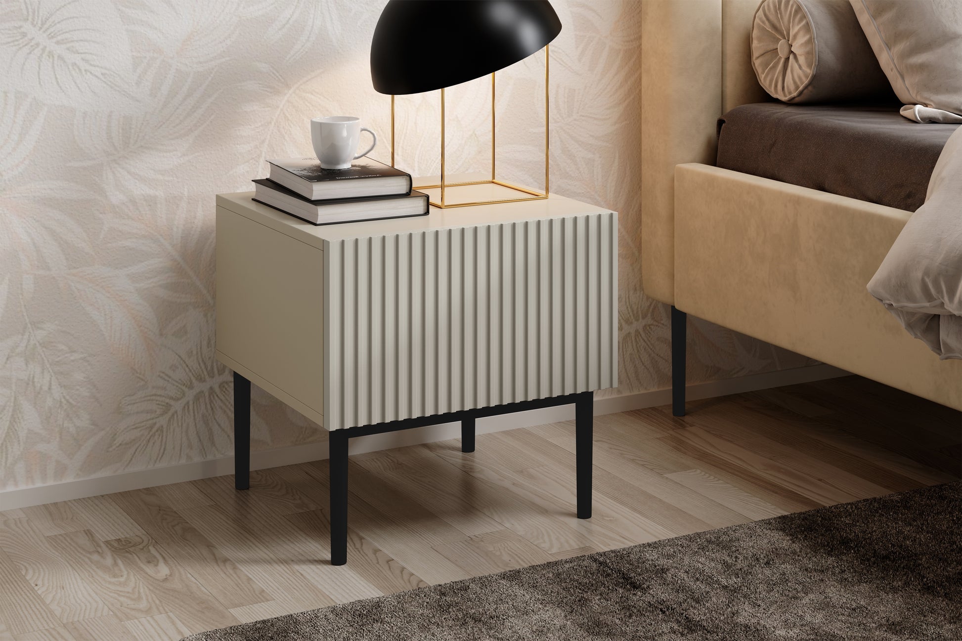 Naktsskapītis (2) AUSTIN 46/45/45 melns/kašmirs - N1 Home