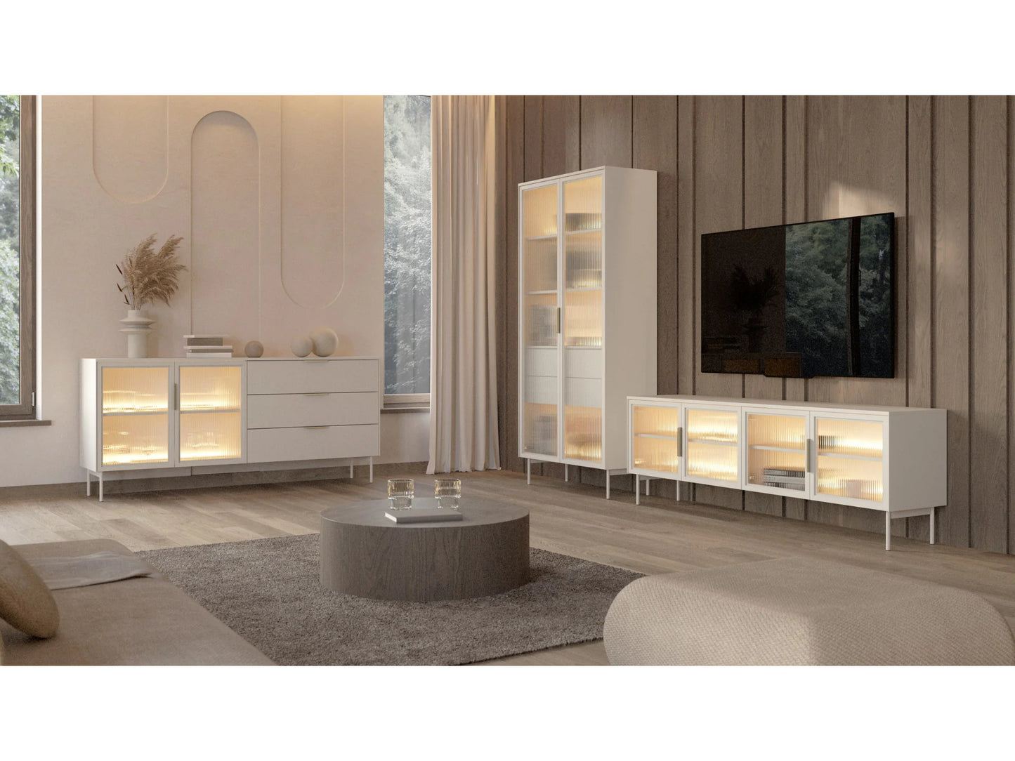 Vitrīna Lumio 91/194/39 cm kašmirs