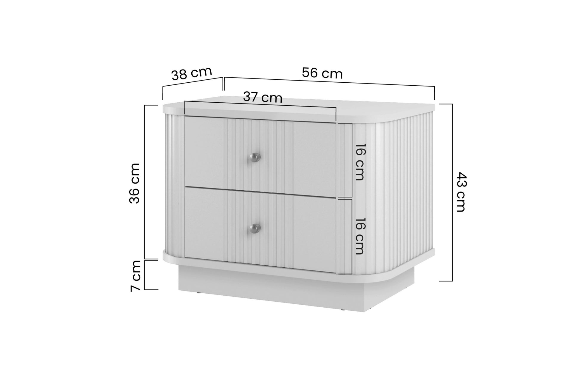 Naktsskapītis Vespa (2) 56/43/38 cm kašmirs/rieksts/zelts - N1 Home