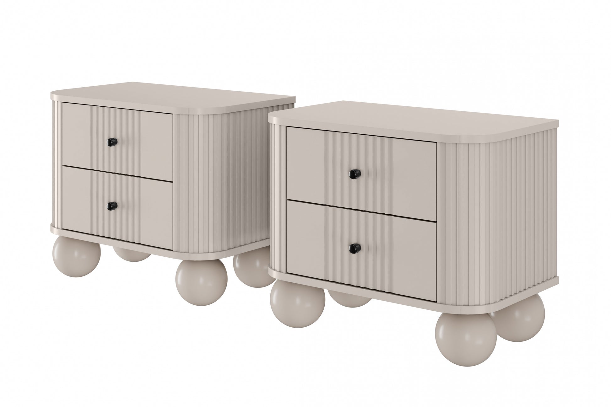 Naktsskapītis (2) Vespa 56/48/38 cm kašmirs/melns - N1 Home