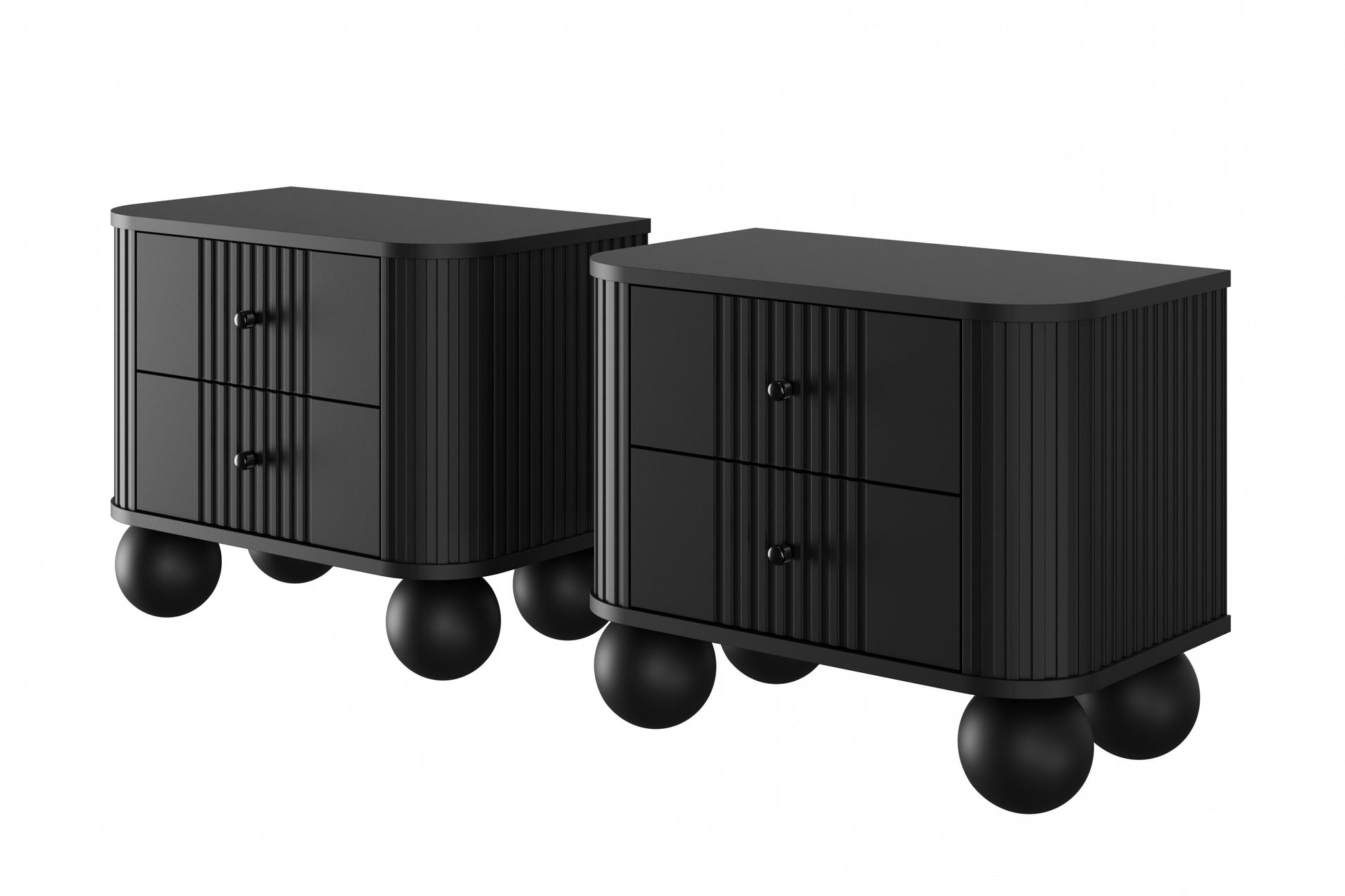 Naktsskapītis (2) Vespa 56/48/38 cm melns/melns - N1 Home