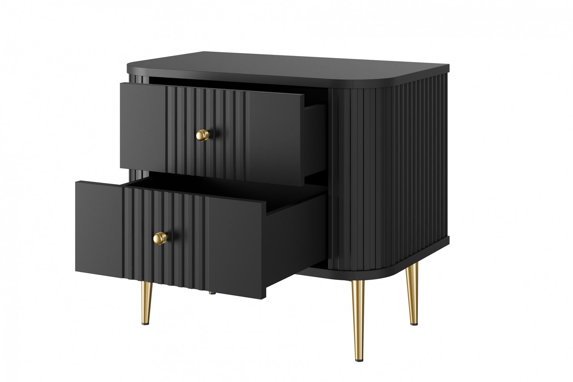 Naktsskapītis (2) Vespa 56/51/38 cm melns/zelts - N1 Home