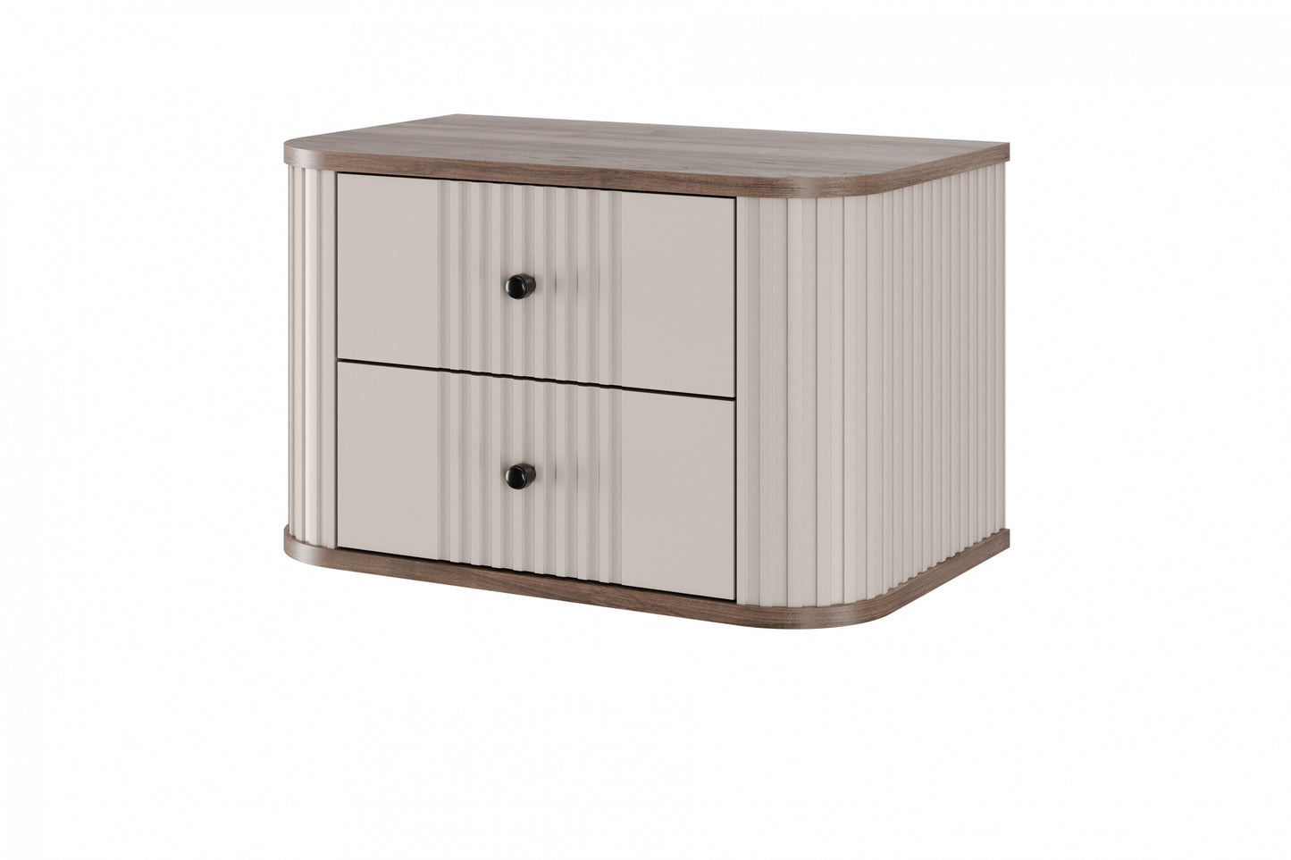 Naktsskapītis (2) Vespa 56/48/38 cm kašmirs/rieksts/melns - N1 Home