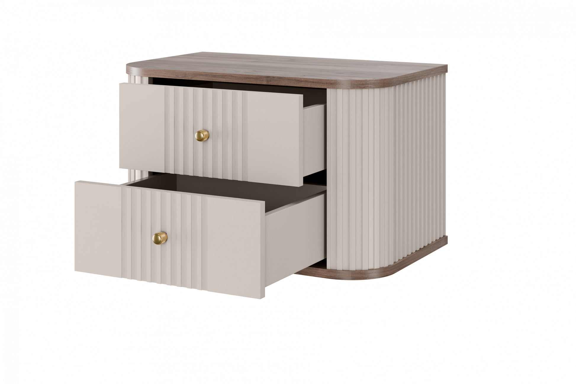 Naktsskapītis (2) Vespa 56/48/38 cm kašmirs/rieksts/zelts - N1 Home