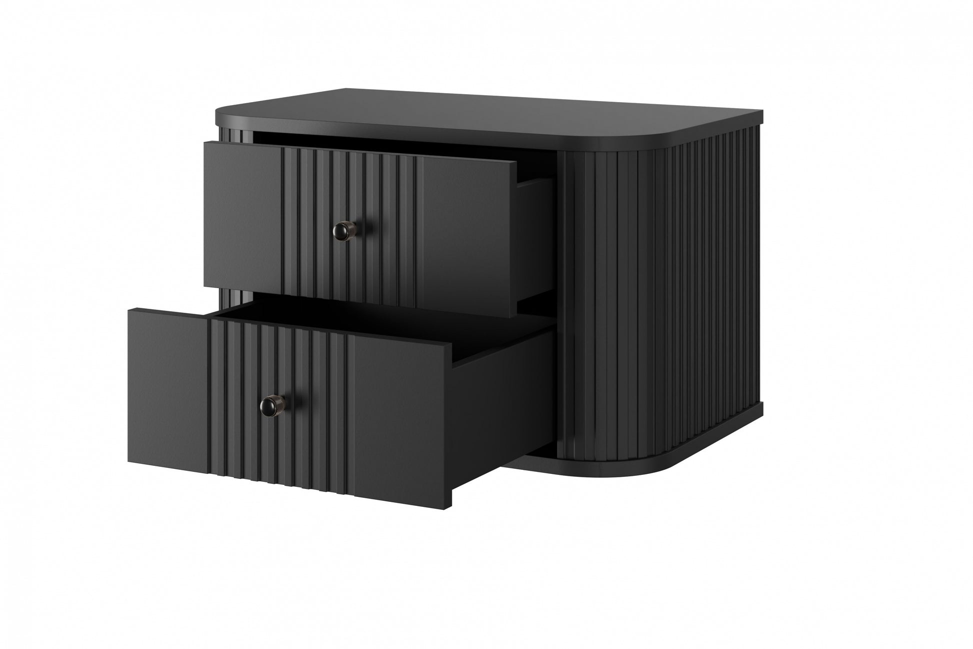 Naktsskapītis (2) Vespa 56/48/38 cm melns/melns - N1 Home