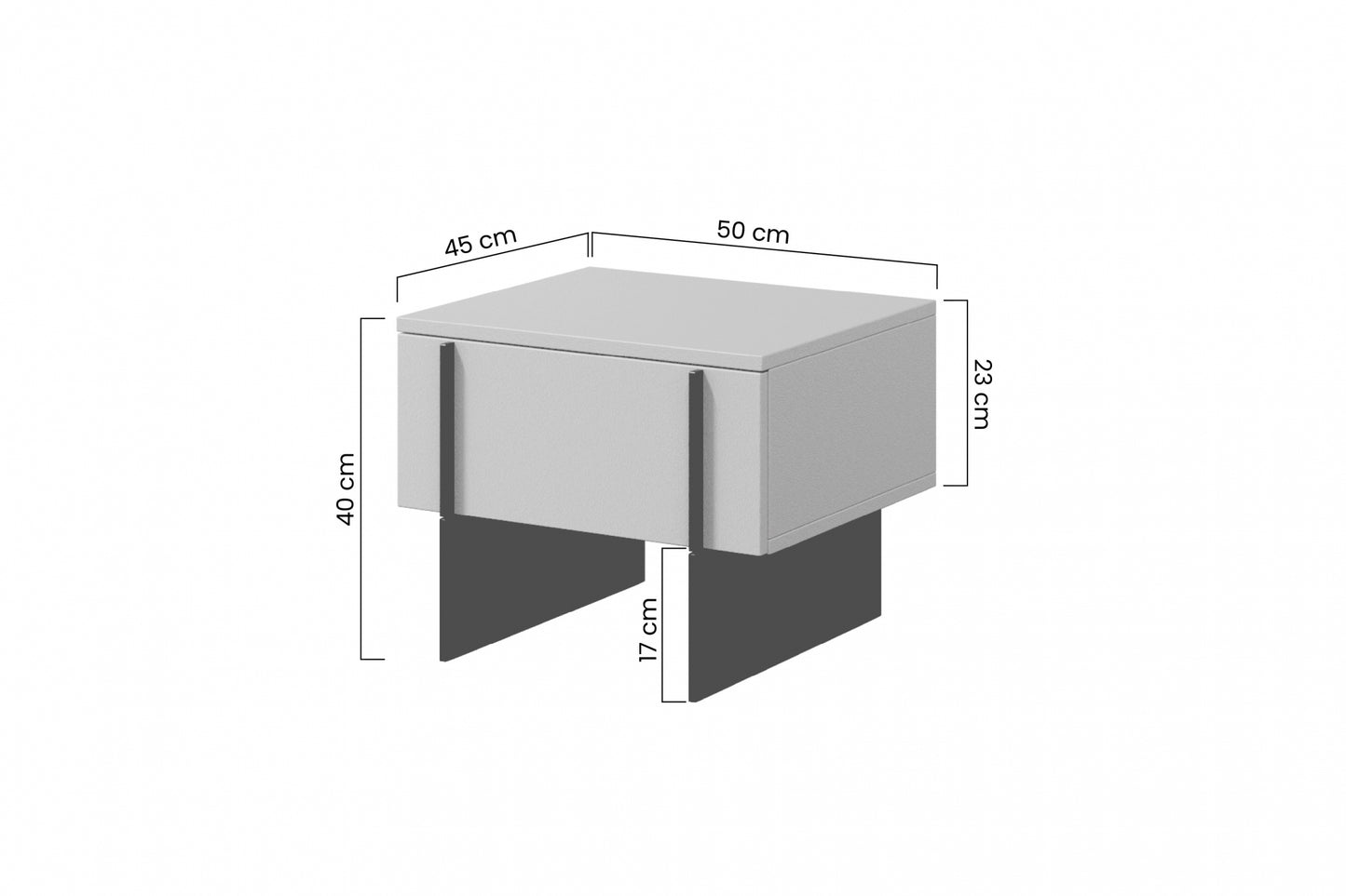 Naktsskapītis (2) Lare 50/40/45 cm kašmirs - N1 Home