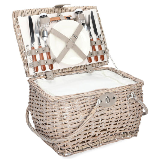 Piknika grozs PIKNIKS 2 personām, pelēks 38x25x25 cm - N1 Home