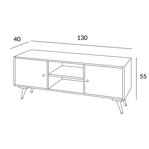 TV skapis RAFFLA, mango masīvkoks 130x40x55 - N1 Home