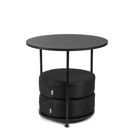 NULIA kafijas galdiņš ar sēdekļiem 55x55x40cm melns - N1 Home