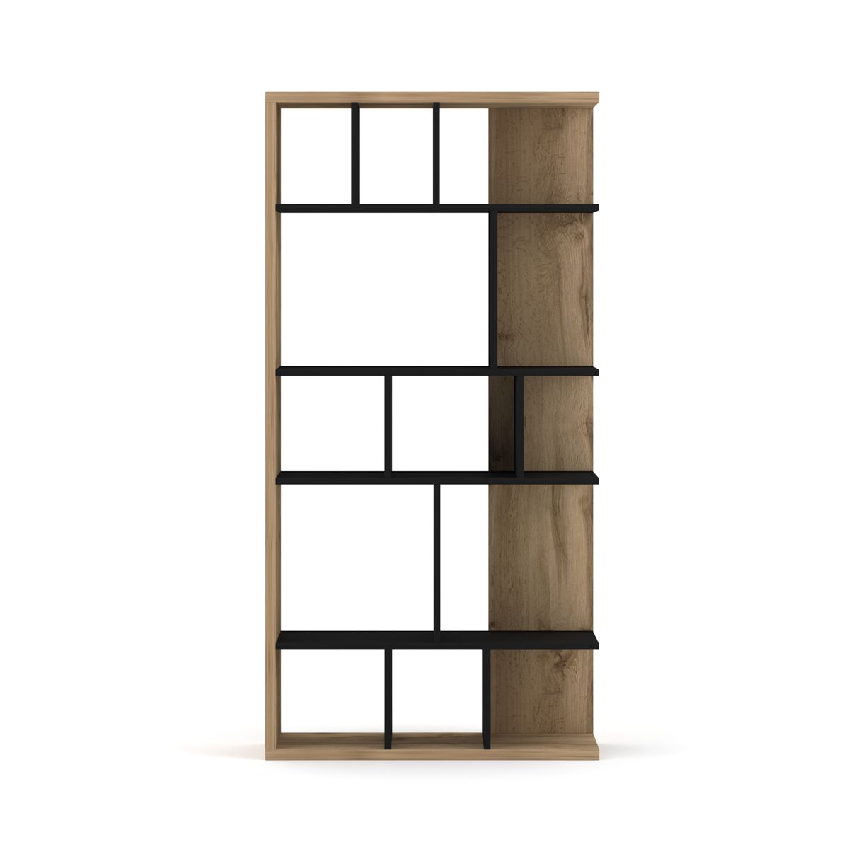 Grāmatu skapis BELLUNO OAK WOTAN/BLACK 80x35x160 cm - N1 Home