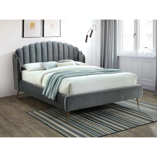 Calabria Velvet gulta pelēka 160x200cm - N1 Home